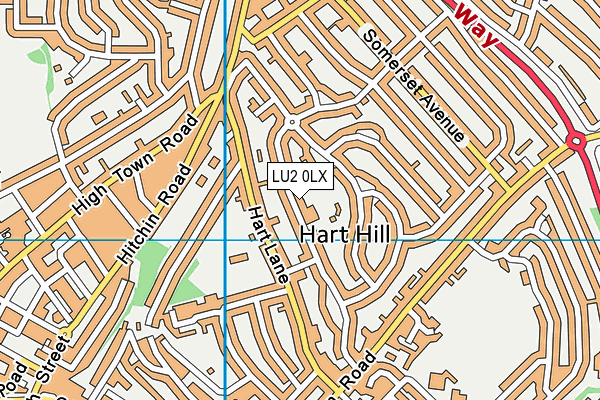 LU2 0LX map - OS VectorMap District (Ordnance Survey)