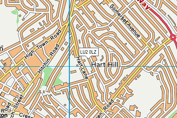 LU2 0LZ map - OS VectorMap District (Ordnance Survey)