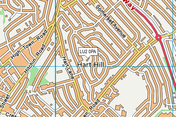 LU2 0PA map - OS VectorMap District (Ordnance Survey)