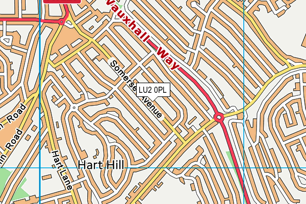 LU2 0PL map - OS VectorMap District (Ordnance Survey)