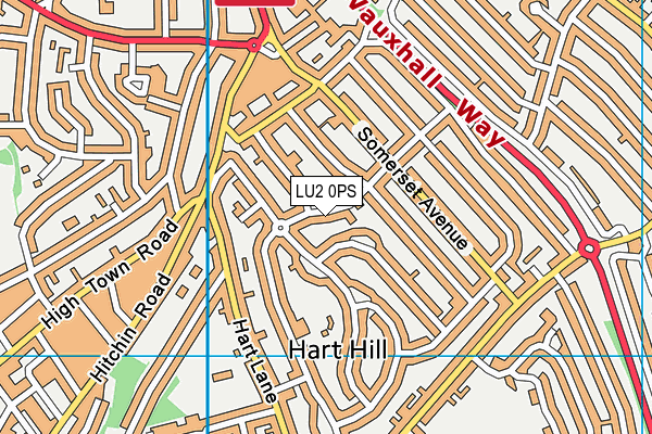LU2 0PS map - OS VectorMap District (Ordnance Survey)