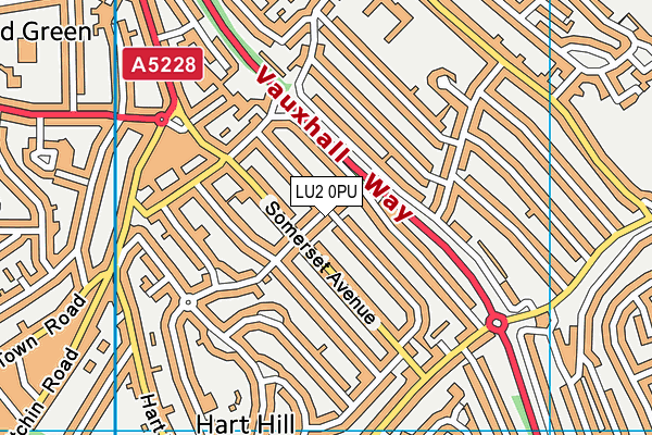 LU2 0PU map - OS VectorMap District (Ordnance Survey)