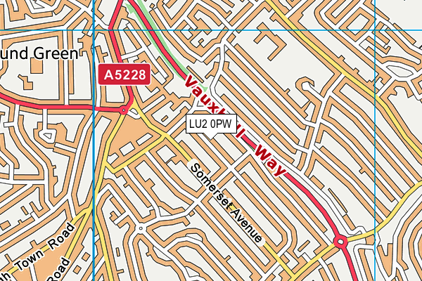 LU2 0PW map - OS VectorMap District (Ordnance Survey)