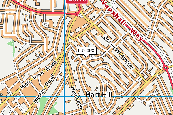 LU2 0PX map - OS VectorMap District (Ordnance Survey)