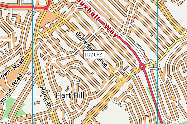 LU2 0PZ map - OS VectorMap District (Ordnance Survey)