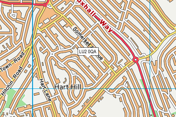 LU2 0QA map - OS VectorMap District (Ordnance Survey)