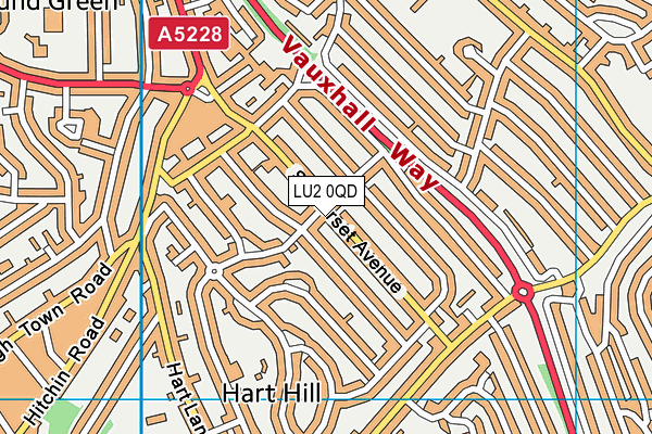 LU2 0QD map - OS VectorMap District (Ordnance Survey)