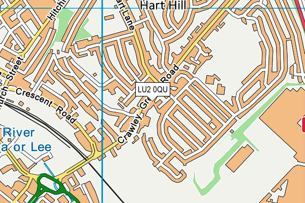 LU2 0QU map - OS VectorMap District (Ordnance Survey)