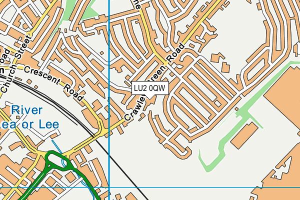LU2 0QW map - OS VectorMap District (Ordnance Survey)