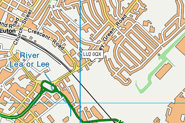 LU2 0QX map - OS VectorMap District (Ordnance Survey)