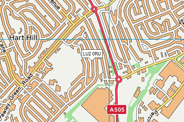 LU2 0RU map - OS VectorMap District (Ordnance Survey)