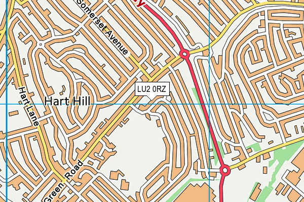 LU2 0RZ map - OS VectorMap District (Ordnance Survey)