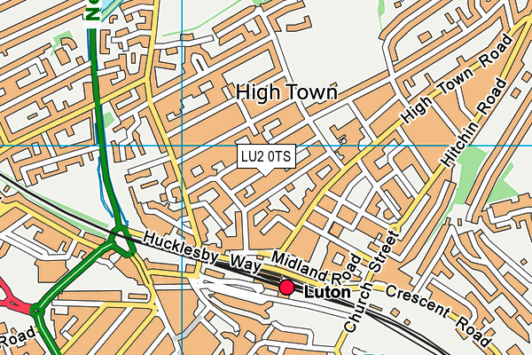 LU2 0TS map - OS VectorMap District (Ordnance Survey)