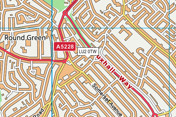 LU2 0TW map - OS VectorMap District (Ordnance Survey)