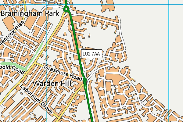 LU2 7AA map - OS VectorMap District (Ordnance Survey)