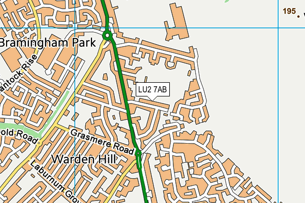 LU2 7AB map - OS VectorMap District (Ordnance Survey)