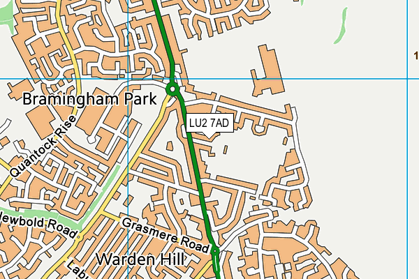 Lancaster Avenue Recreation Ground map (LU2 7AD) - OS VectorMap District (Ordnance Survey)