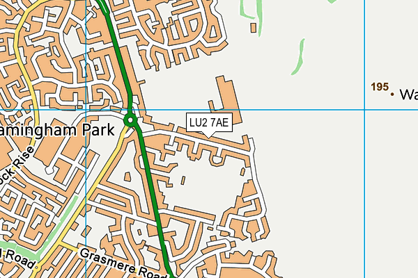 LU2 7AE map - OS VectorMap District (Ordnance Survey)