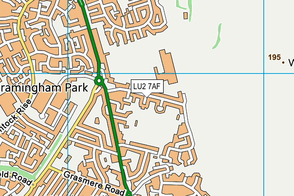 LU2 7AF map - OS VectorMap District (Ordnance Survey)