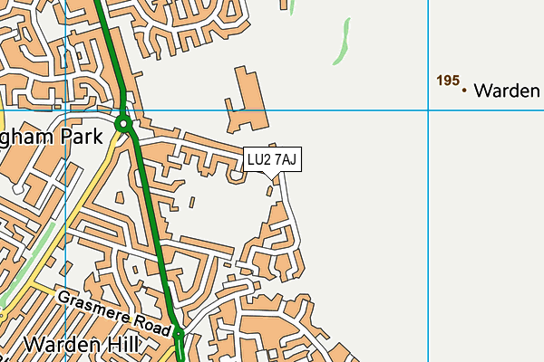 LU2 7AJ map - OS VectorMap District (Ordnance Survey)