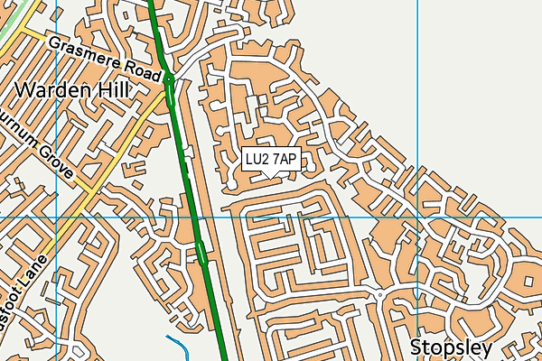 LU2 7AP map - OS VectorMap District (Ordnance Survey)