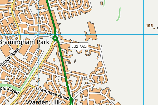 LU2 7AQ map - OS VectorMap District (Ordnance Survey)