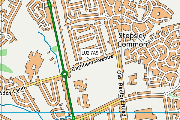 LU2 7AS map - OS VectorMap District (Ordnance Survey)