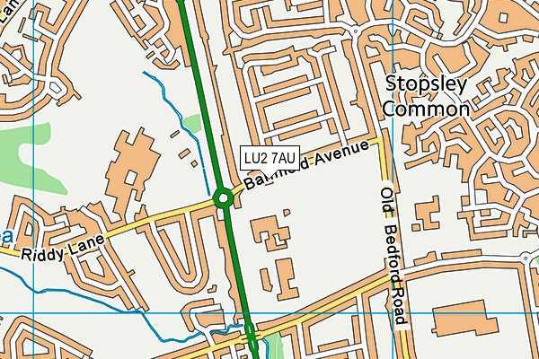 LU2 7AU map - OS VectorMap District (Ordnance Survey)