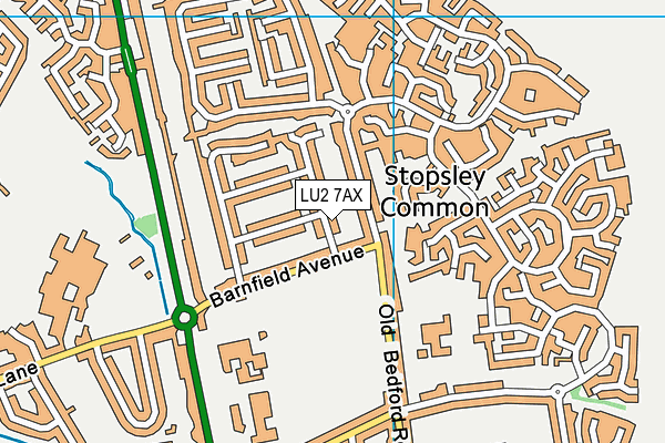 LU2 7AX map - OS VectorMap District (Ordnance Survey)