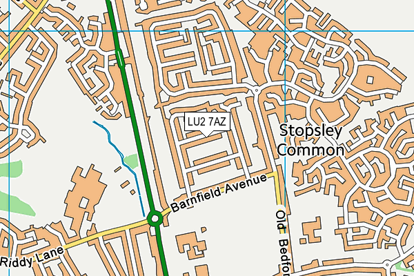 LU2 7AZ map - OS VectorMap District (Ordnance Survey)