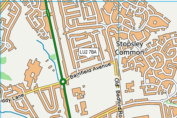 LU2 7BA map - OS VectorMap District (Ordnance Survey)