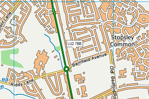 LU2 7BB map - OS VectorMap District (Ordnance Survey)