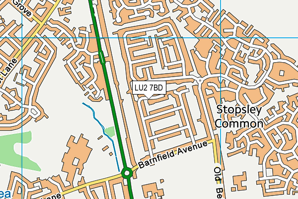 LU2 7BD map - OS VectorMap District (Ordnance Survey)