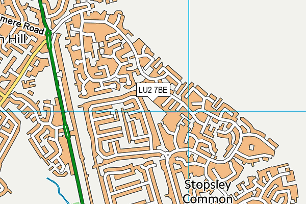 LU2 7BE map - OS VectorMap District (Ordnance Survey)