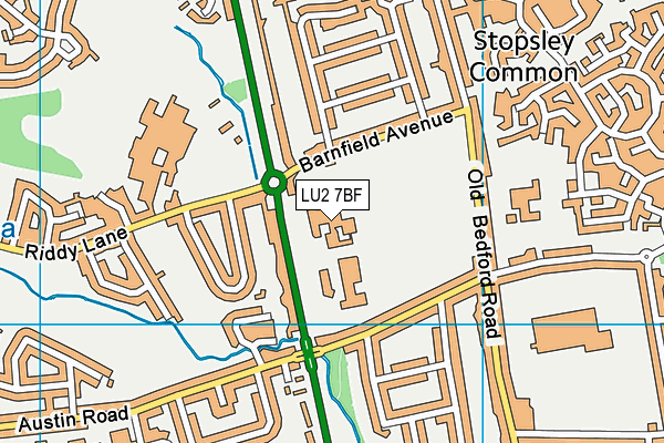 Barnfield College  map (LU2 7BF) - OS VectorMap District (Ordnance Survey)