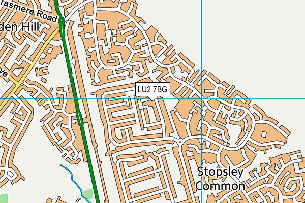 LU2 7BG map - OS VectorMap District (Ordnance Survey)