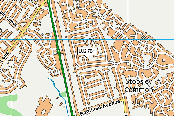 LU2 7BH map - OS VectorMap District (Ordnance Survey)
