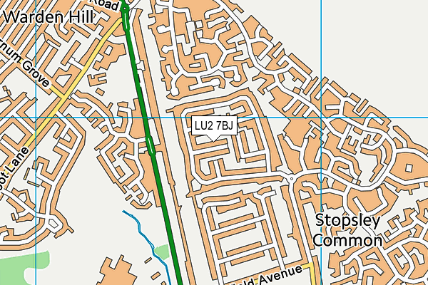 LU2 7BJ map - OS VectorMap District (Ordnance Survey)