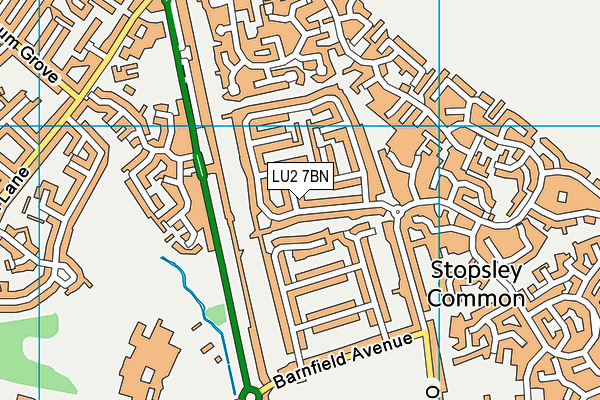 LU2 7BN map - OS VectorMap District (Ordnance Survey)