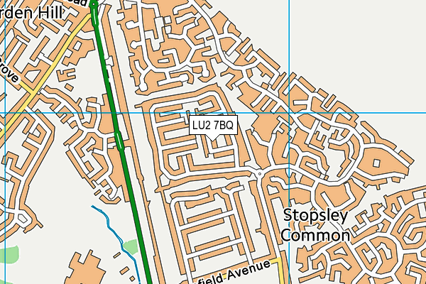 LU2 7BQ map - OS VectorMap District (Ordnance Survey)