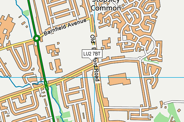LU2 7BT map - OS VectorMap District (Ordnance Survey)