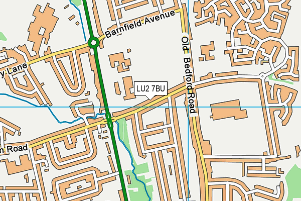LU2 7BU map - OS VectorMap District (Ordnance Survey)