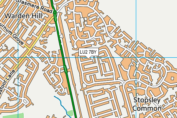 LU2 7BY map - OS VectorMap District (Ordnance Survey)