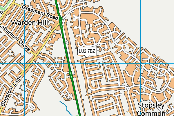 LU2 7BZ map - OS VectorMap District (Ordnance Survey)