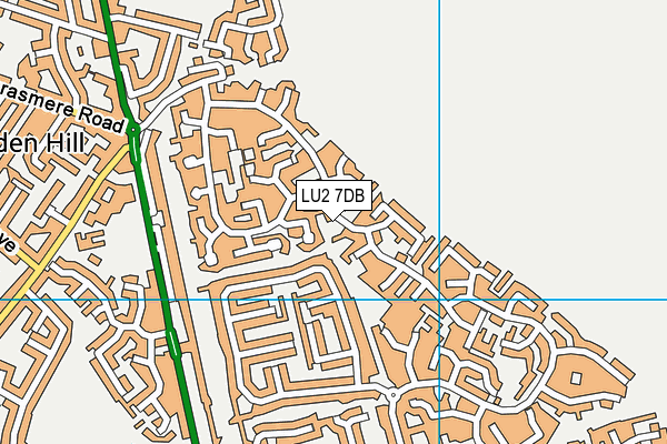 LU2 7DB map - OS VectorMap District (Ordnance Survey)