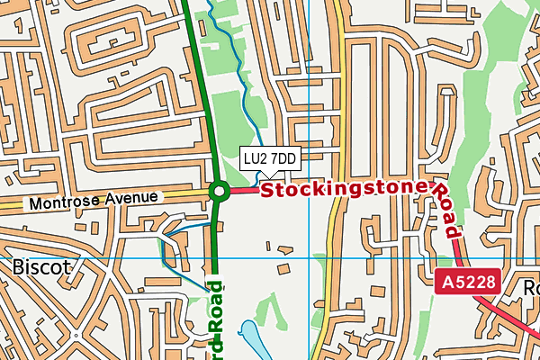 LU2 7DD map - OS VectorMap District (Ordnance Survey)