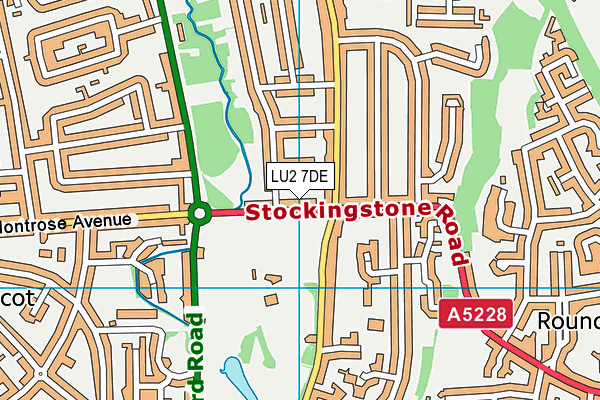 LU2 7DE map - OS VectorMap District (Ordnance Survey)