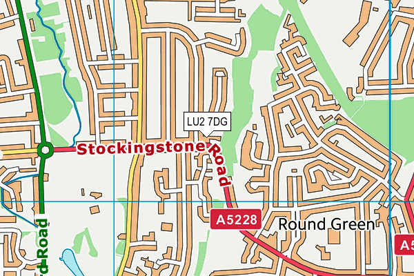 LU2 7DG map - OS VectorMap District (Ordnance Survey)