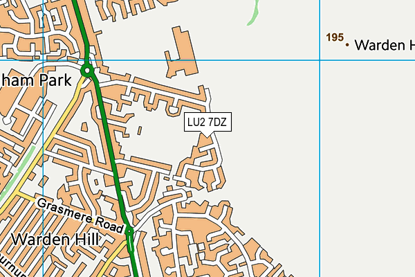 LU2 7DZ map - OS VectorMap District (Ordnance Survey)