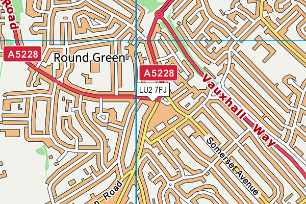 LU2 7FJ map - OS VectorMap District (Ordnance Survey)